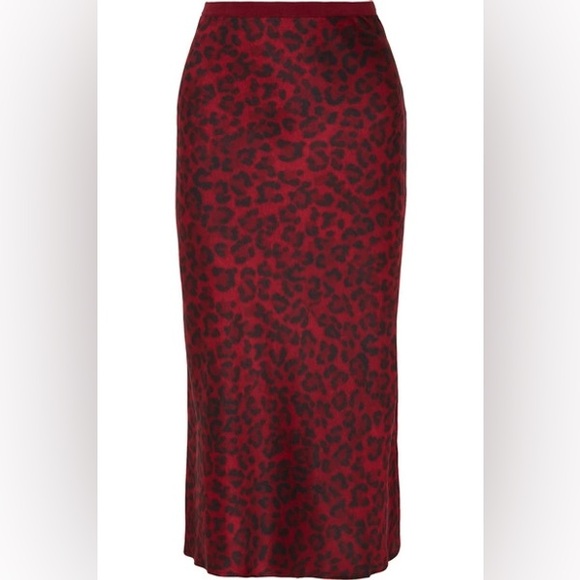 Anine Bing Bar Silk Skirt - Red Leopard - Picture 2 of 6